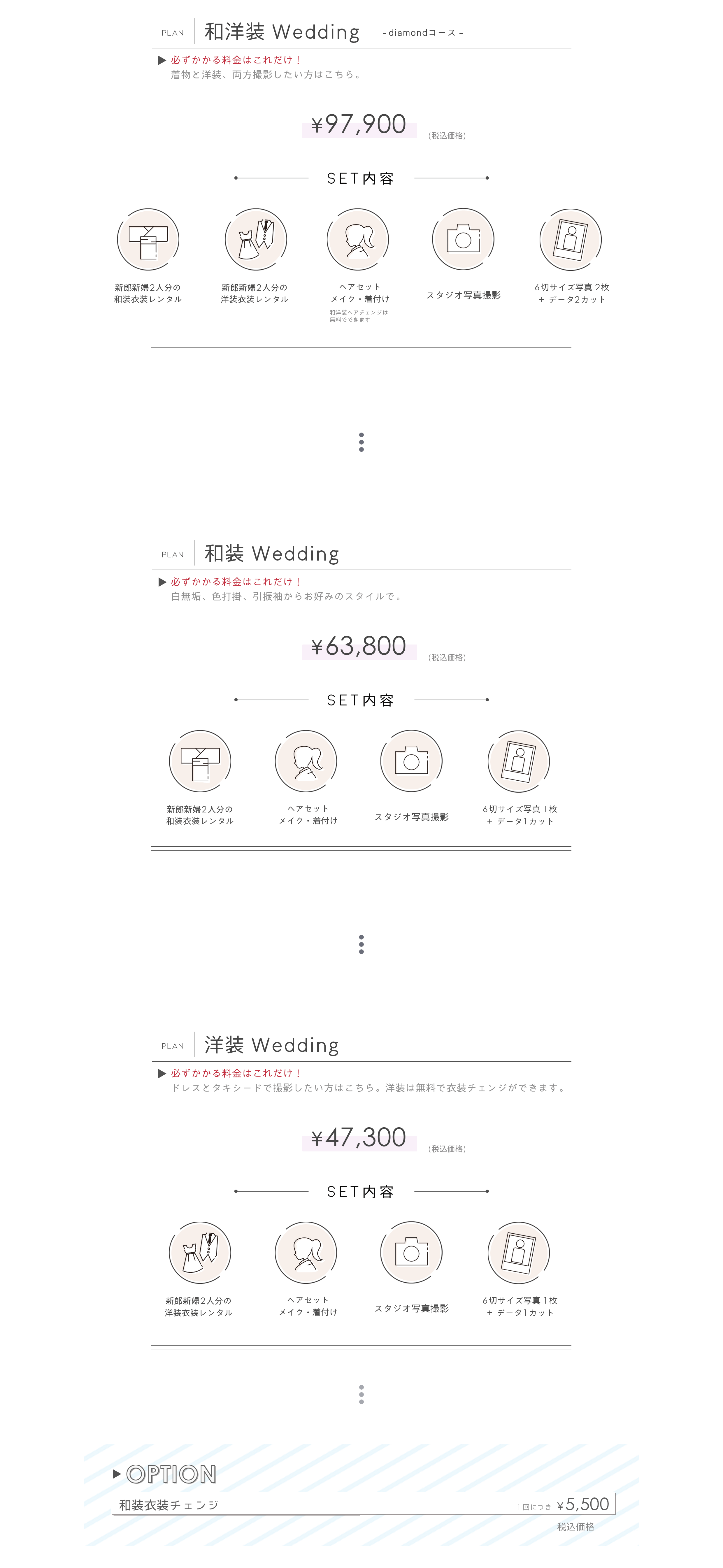 ウェディング料金