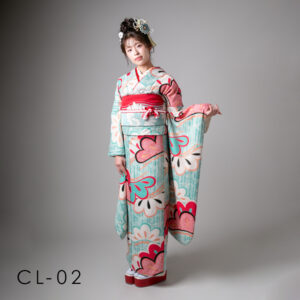 成人：レトロポップなかわいい雰囲気の振袖