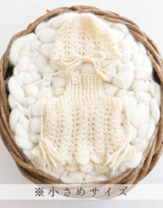 ニューボーン衣装：かぎ編み風の赤ちゃん用のかわいい衣装