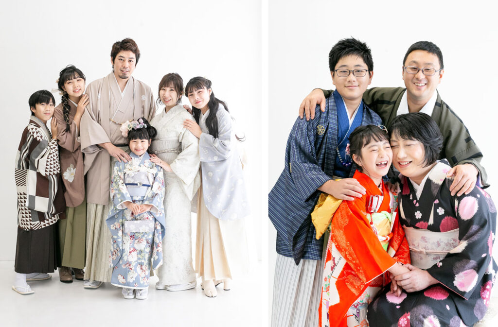 七五三家族の服装パターン４：家族全員着物