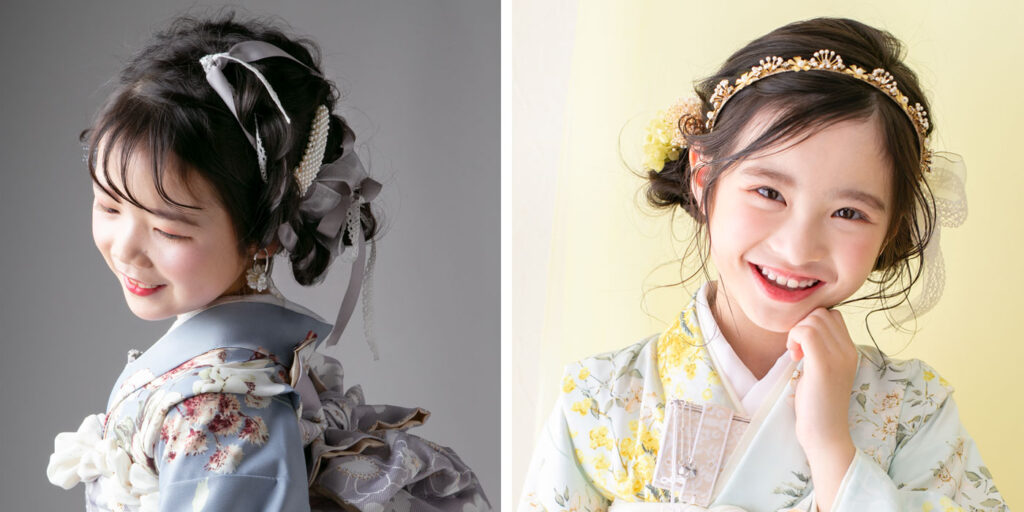 ７歳ゆるふわ低めシニヨンスタイル