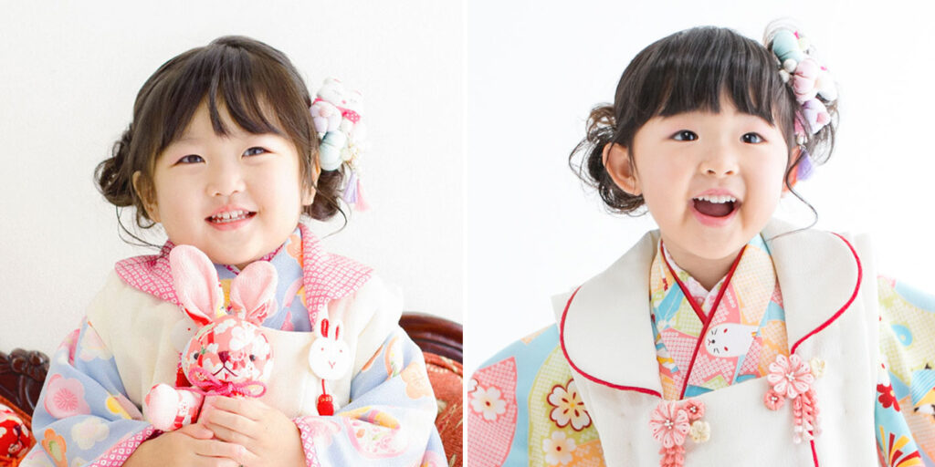 七五三３歳人気ヘアスタイル_定番ゆるふわツインスタイル