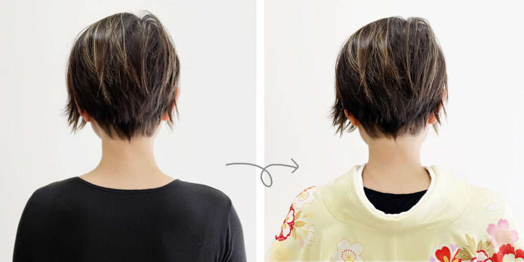 首の詰まっているヒートテック着用画像