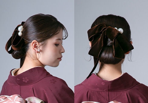 ヘアアレンジ：シンプルタイトにまとめた気品を感じる成人式ヘアアレンジ